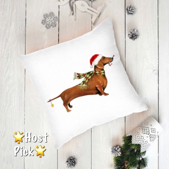 🆕 🌹2/$20🌹 Christmas Santa Dog Cushion Pillow Cover New - Picture 1 of 8